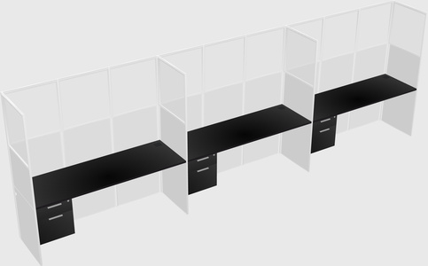 Shared rectangular cubicle