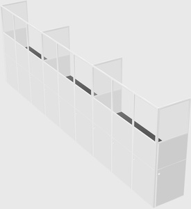Shared rectangular cubicle