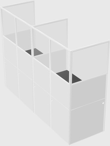 Shared rectangular cubicle