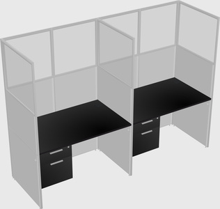 Shared rectangular cubicle