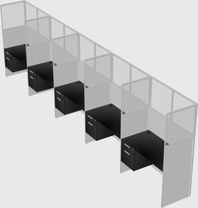 Shared rectangular cubicle