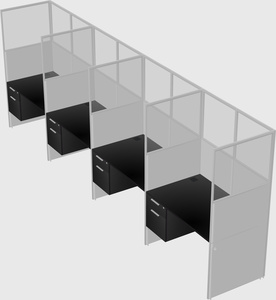 Shared rectangular cubicle