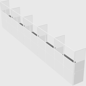 Shared rectangular cubicle