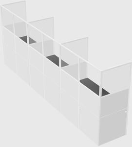 Shared rectangular cubicle