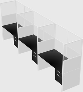 Shared rectangular cubicle