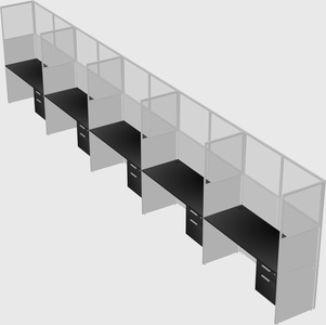 Shared rectangular cubicle