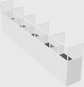 Shared rectangular cubicle