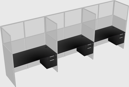 Shared rectangular cubicle