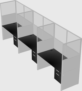 Shared rectangular cubicle