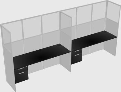 Shared rectangular cubicle
