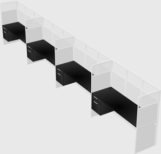 Shared rectangular cubicle