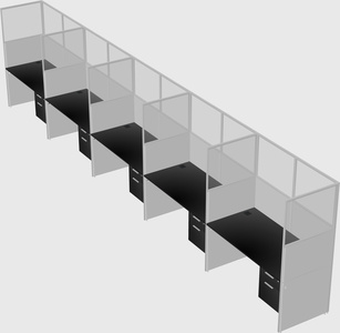 Shared rectangular cubicle