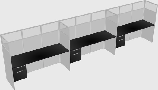 Shared rectangular cubicle