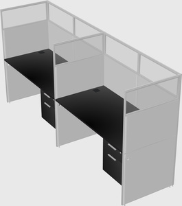 Shared rectangular cubicle