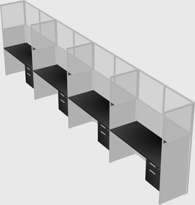 Shared rectangular cubicle