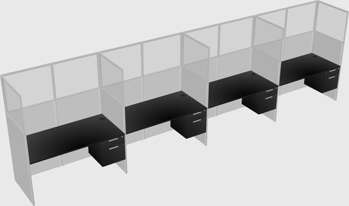 Shared rectangular cubicle