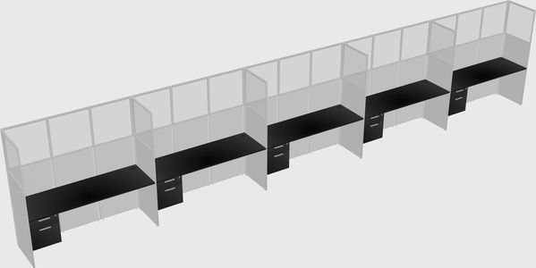 Shared rectangular cubicle