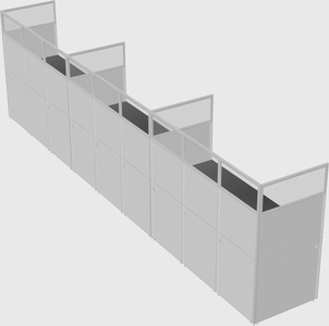 Shared rectangular cubicle
