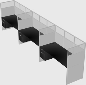 Shared rectangular cubicle