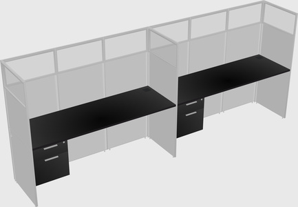 Shared rectangular cubicle