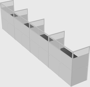 Shared rectangular cubicle