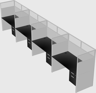 Shared rectangular cubicle