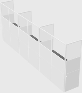 Shared rectangular cubicle