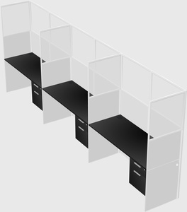 Shared rectangular cubicle
