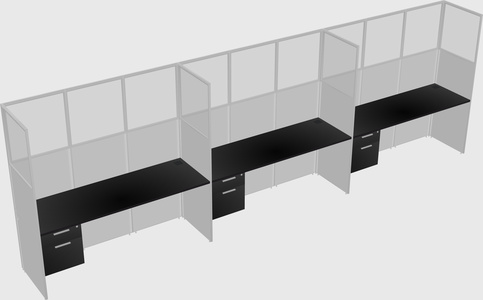 Shared rectangular cubicle