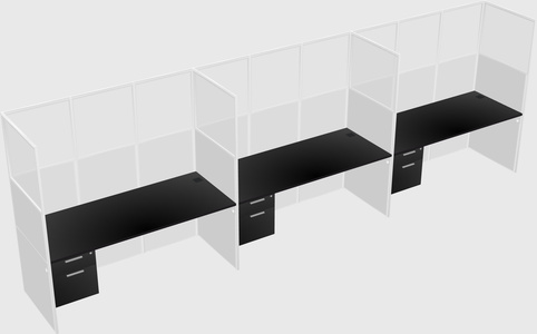 Shared rectangular cubicle