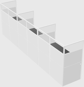 Shared rectangular cubicle