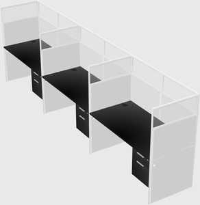 Shared rectangular cubicle