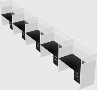 Shared rectangular cubicle