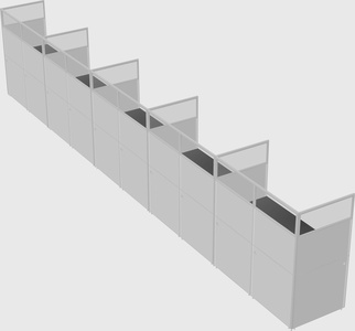 Shared rectangular cubicle