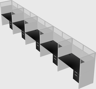 Shared rectangular cubicle