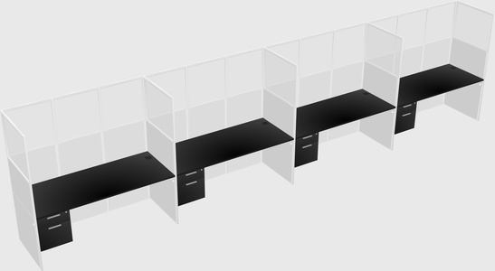 Shared rectangular cubicle