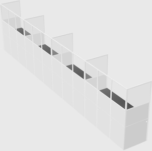 Shared rectangular cubicle