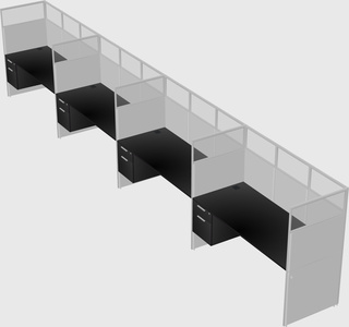 Shared rectangular cubicle