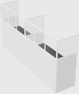 Shared rectangular cubicle