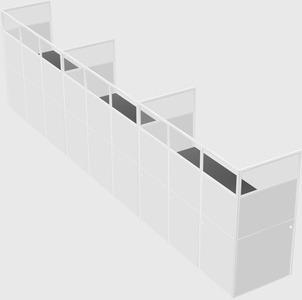 Shared rectangular cubicle