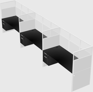 Shared rectangular cubicle