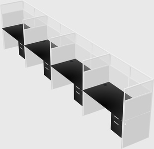 Shared rectangular cubicle