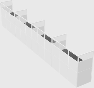 Shared rectangular cubicle