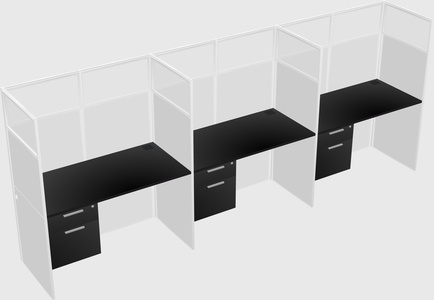 Shared rectangular cubicle
