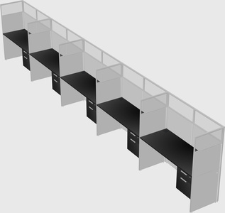 Shared rectangular cubicle