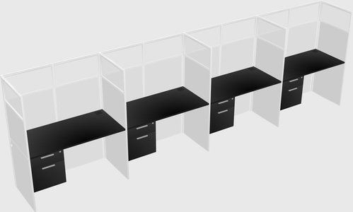 Shared rectangular cubicle
