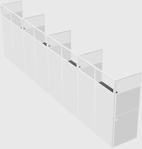 Shared rectangular cubicle