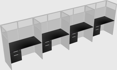 Shared rectangular cubicle