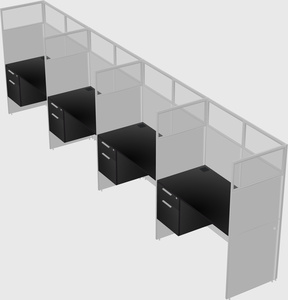 Shared rectangular cubicle