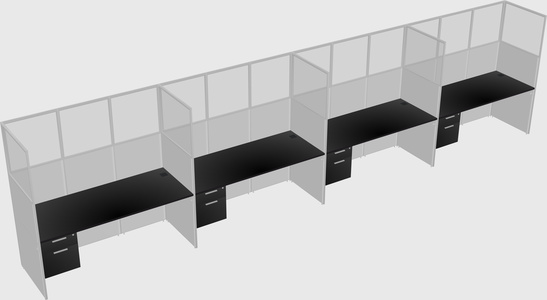 Shared rectangular cubicle